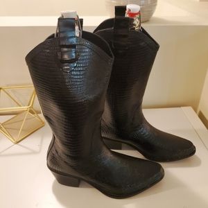 Discontinued Dav Black Western Snake Rainboots